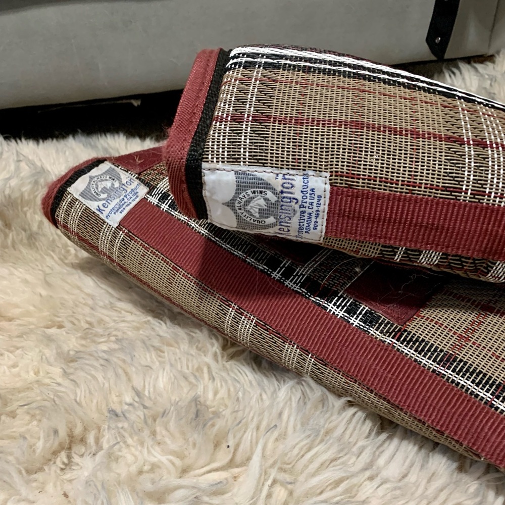Plaid horse shipping boots